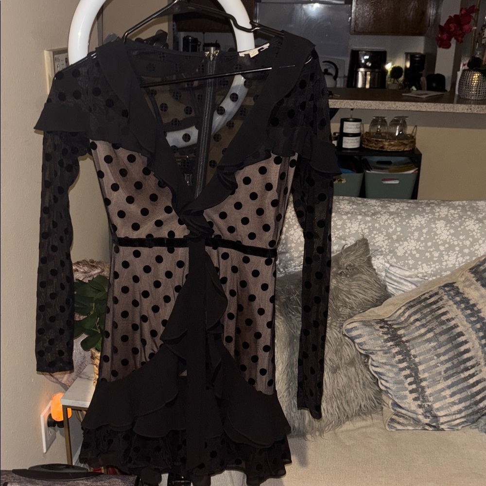 For the Love of Lemons 🍋 Black Polka Dot Sheer Dress size Small